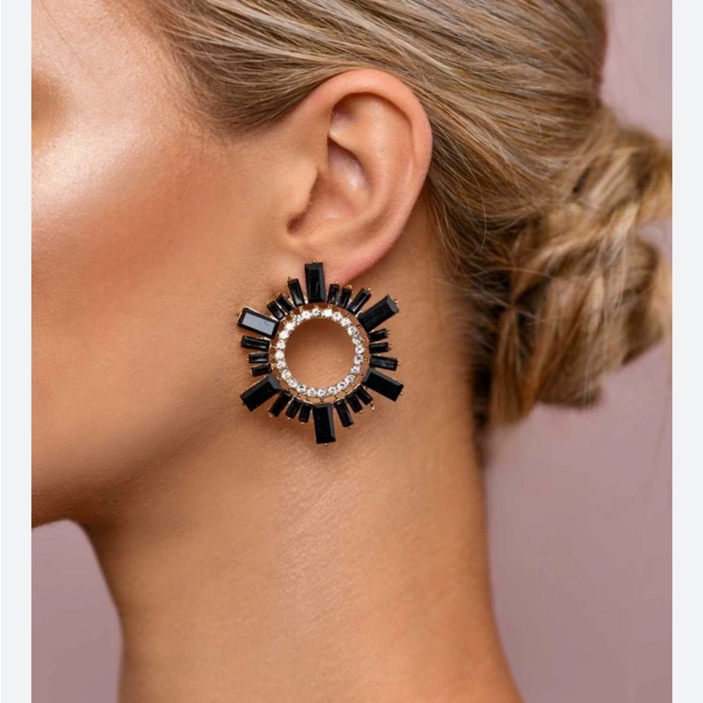 Crystal Circle Stud Earrings
